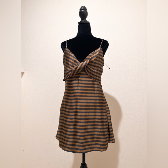NWOT House of Harlow 1960 X REVOLVE Lorena Dress in Brown & Black Stripe Size M - Picture 5 of 7